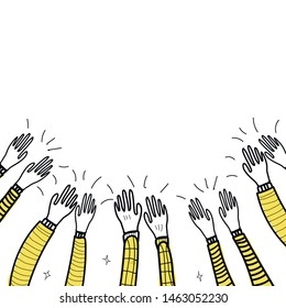 Applause hand draw, vector illustration on white background.