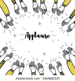 Applause hand draw, vector illustration on white background.