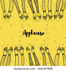 Applause hand draw, vector illustration on white background.