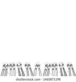 Applause hand draw, vector illustration on white background.