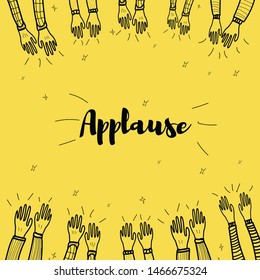 Applause Hand Draw, Vector Illustration On White Background.
