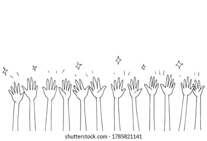 Applause hand draw. Vector illustration.