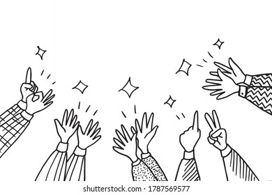 Applause hand draw. Vector illustration.