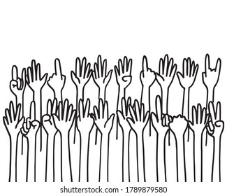 Applause hand draw. Vector illustration.