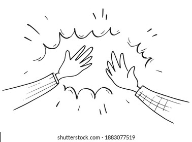 Applause hand draw. Vector illustration.