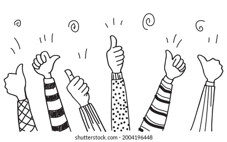 Applause hand draw. Vector illustration.