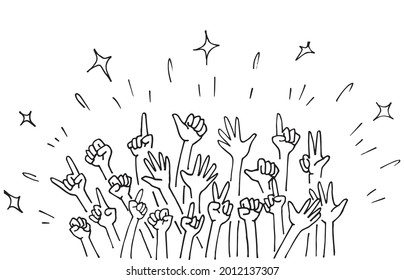 Applause hand draw. Vector illustration.