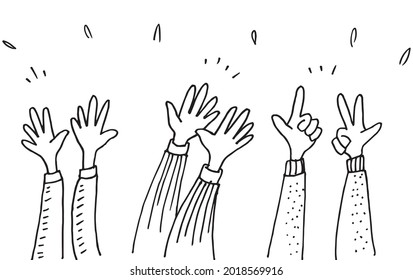 Aplausos dibujar a mano. Ilustración vectorial.