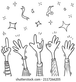 Applause hand draw. Vector illustration.