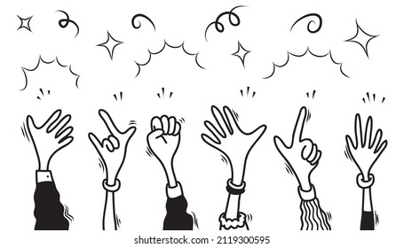 Applause hand draw. Vector illustration.