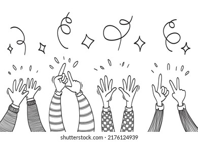 Applause hand draw. Vector illustration.