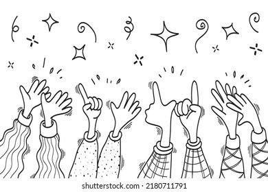 Applause hand draw. Vector illustration.
