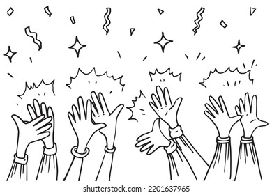 Applause hand draw. Vector illustration.