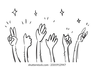 Applause hand draw. Vector illustration.