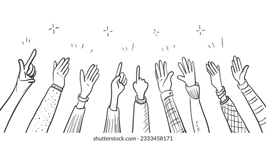 Applause hand draw. Vector illustration.