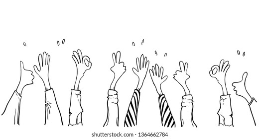 applause hand drawn doodle sketch vector