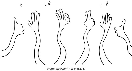 applause hand drawn doodle sketch vector