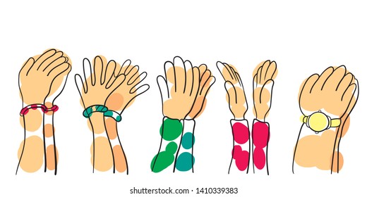 applause hand drawn. Human hands clapping. vector illustration