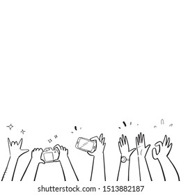 applause hand drawn in white backgorund