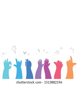 applause hand drawn in white backgorund