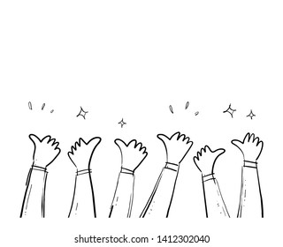 applause hand drawn white background