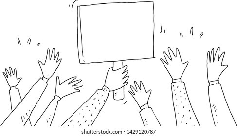 applause hand drawn white background