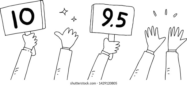applause hand drawn white background