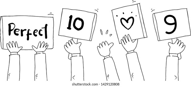 applause hand drawn white background