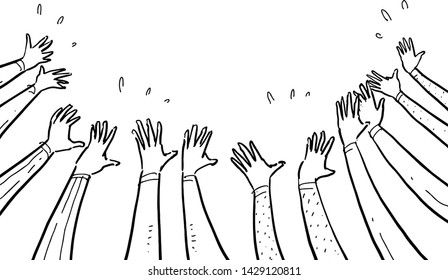 applause hand drawn white background