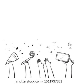 applause hand drawn white background