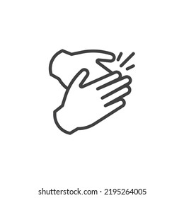 Applause hands clap line icon. linear style sign for mobile concept and web design. Clapping hand outline vector icon. Symbol, logo illustration. Vector graphics