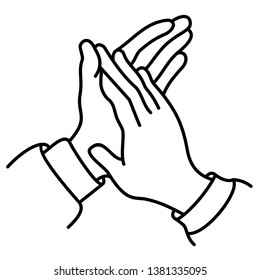 Applause hands icon on white background