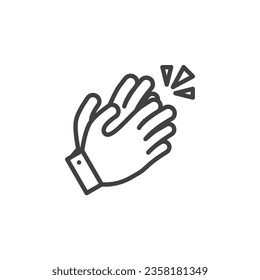 Applause hands line icon. linear style sign for mobile concept and web design. Clapping hands outline vector icon. Symbol, logo illustration. Vector graphics