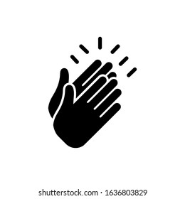 Applause icon, clap hand gesture template illustration.