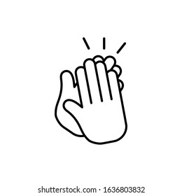 Applause icon, clap hand gesture template illustration.