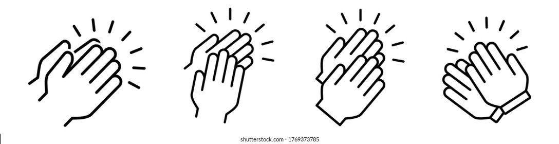 Applause Icon. Clap Hand Pictogram. Clapping Hands. Vector Appreciation Sign  Applauding People Applaud. Claps Symbol Icon. Cartoon, Comic Human, Happy Vriendship Ovation. Gesture Hand. Hit Motivating