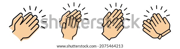 Applause Icon Clap Hand Pictogram Clapping Stock Vector (Royalty Free ...