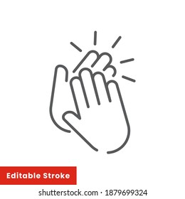 Applause icon. Clap, plaudits, standing ovation symbol. Flat design. Stock - Editable stroke vector illustration eps 10