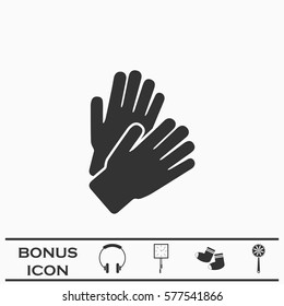 Applause icon flat. Black pictogram on white background. Vector illustration symbol and bonus button