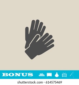 Applause icon flat. Grey pictogram on light background. Vector illustration symbol and bonus button real estate, ottoman, vase, tv, fishing rod
