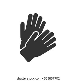 Applause icon flat. Illustration isolated on white background. Vector grey sign symbol