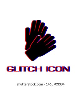 Applause icon flat. Simple pictogram - Glitch effect. Vector illustration symbol