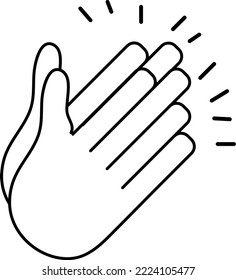 Icono de aplauso, plantilla de gestos de mano en fondo blanco..eps