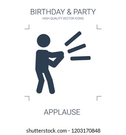 applause icon. high quality filled applause icon on white background. from birthday party collection flat trendy vector applause symbol. use for web and mobile