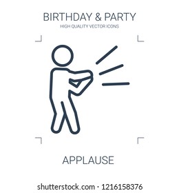 applause icon. high quality line applause icon on white background. from birthday party collection flat trendy vector applause symbol. use for web and mobile