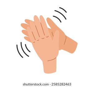 Applause icon. Human hands clap gesture. Flat Vector illustration isolated on white background