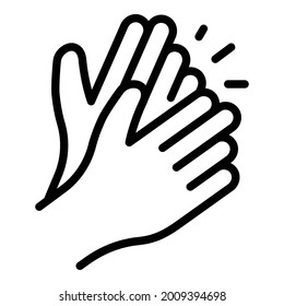Applause icon outline vector. Handclap support. Hand clap encourage