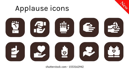 applause icon set. 10 filled applause icons.  Simple modern icons about  - Hand, Hands