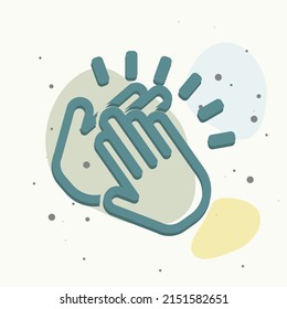 Applause icon. A symbol of clapping. Business illustration workflow on multicolored background. Layers grouped for easy editing illustration. For your design.