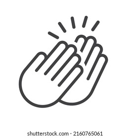 Applause icon vector, two hands clap, icon, vector.